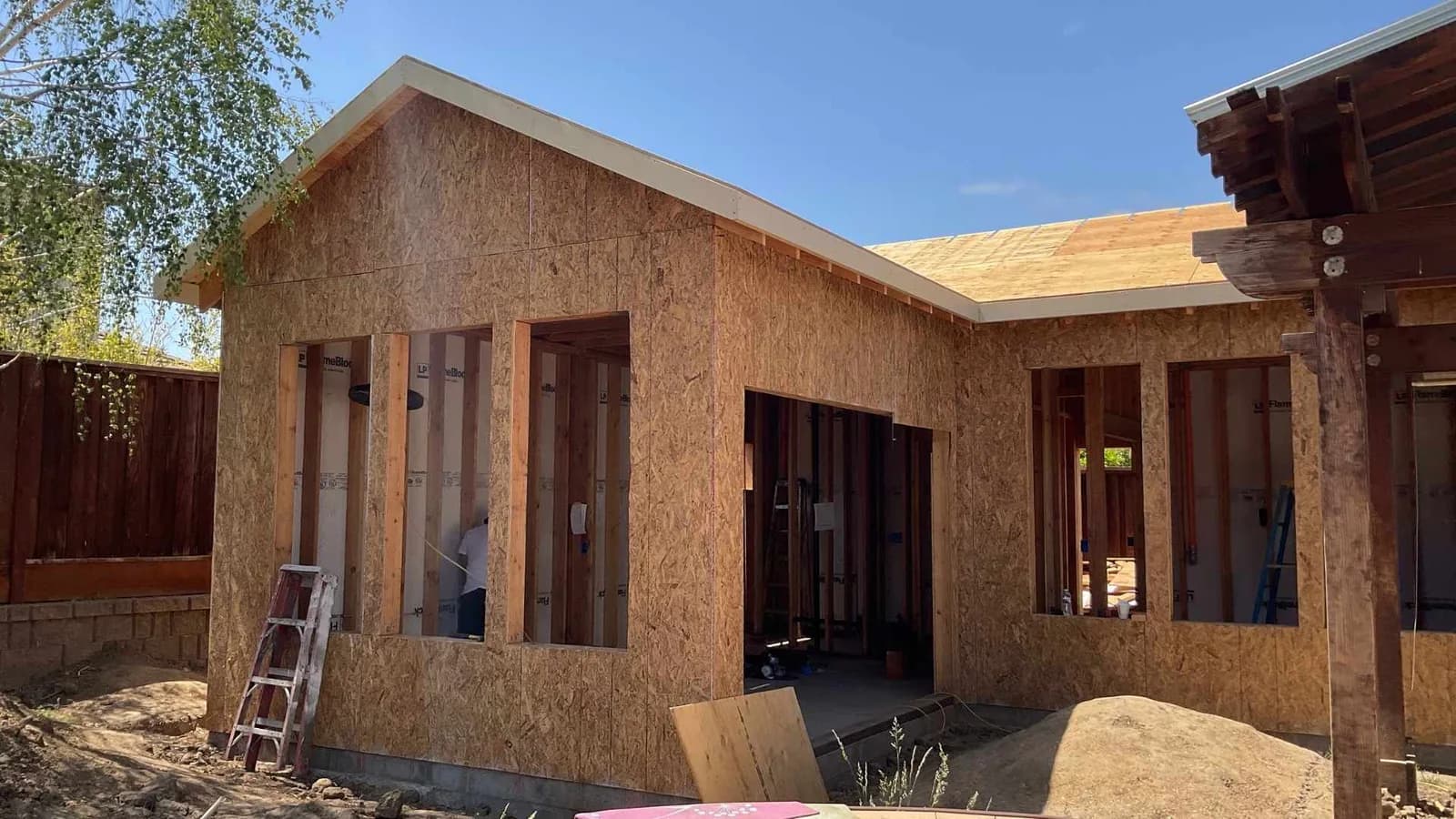 1 bed ADU frame under construction