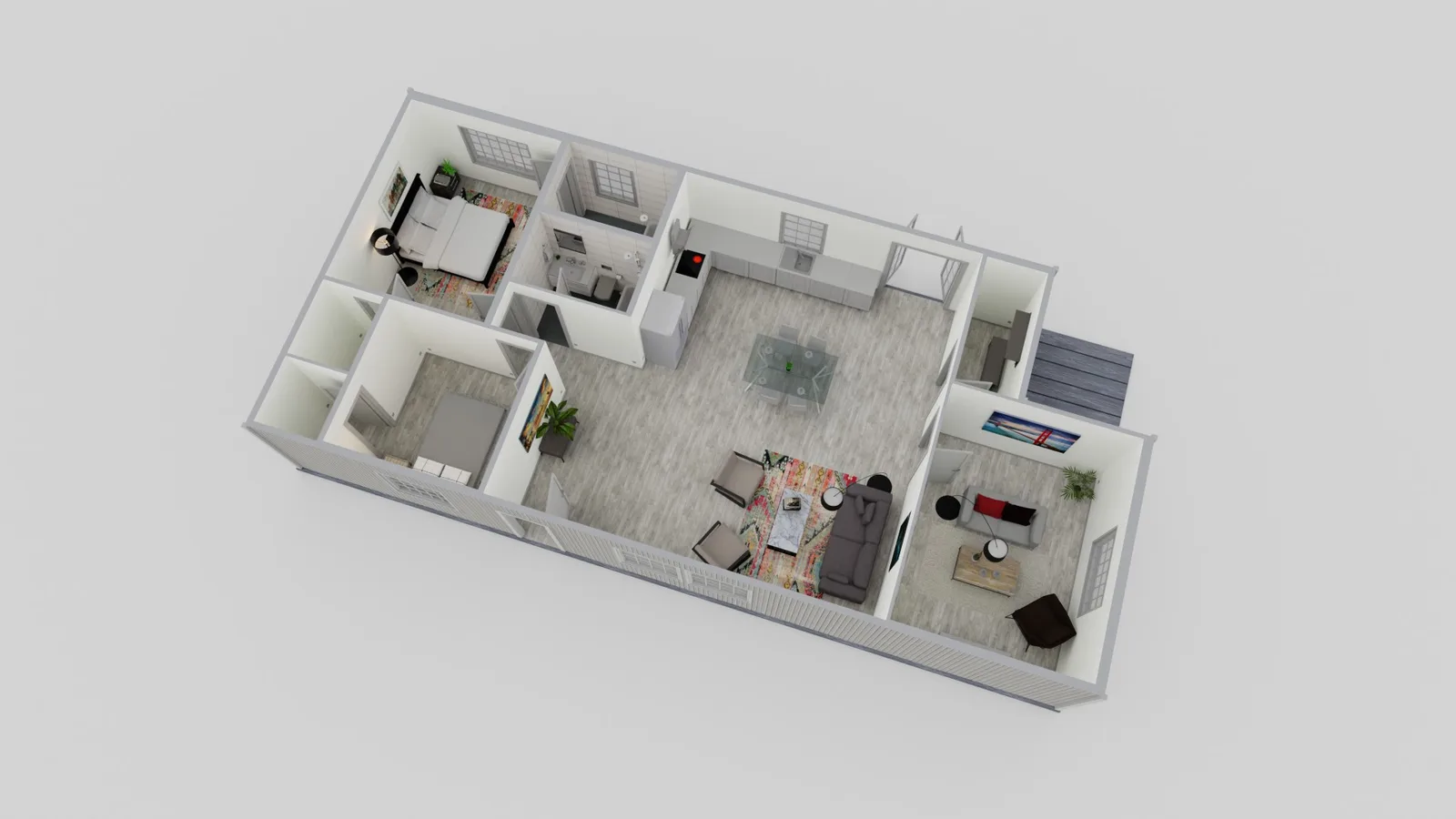 1200 sf ADU with 2 bedrooms