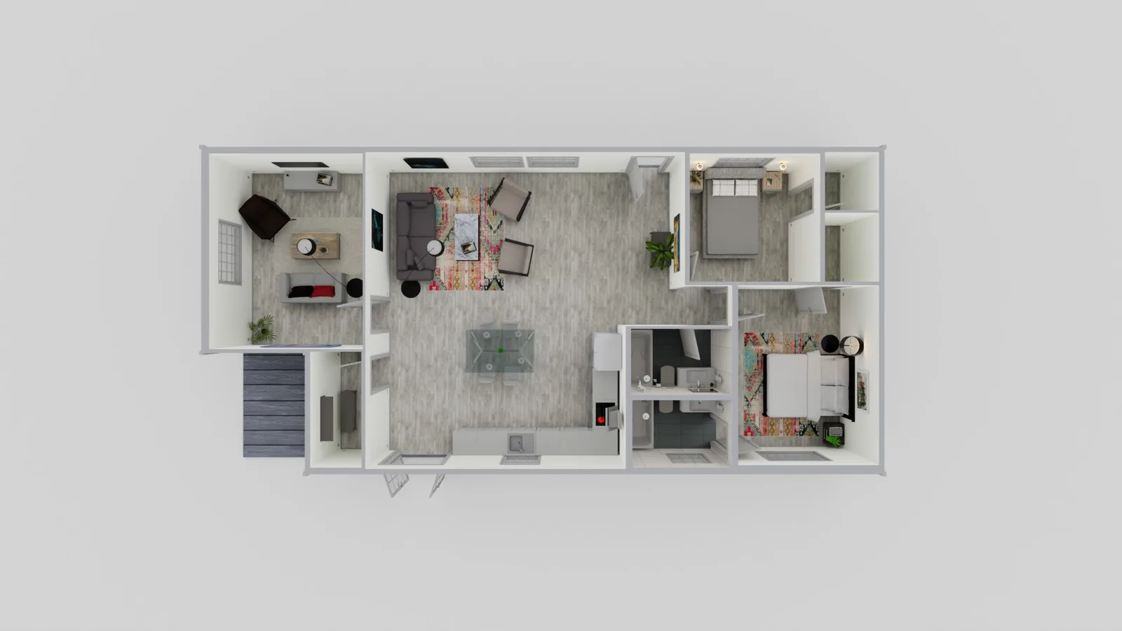 1200 sf ADU floor plan