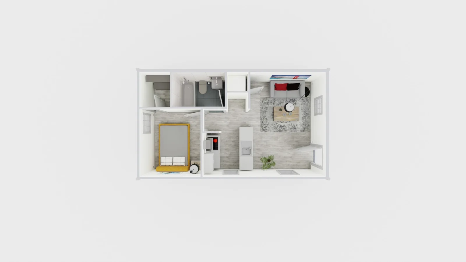 350 sq ft ADU Floor Plan
