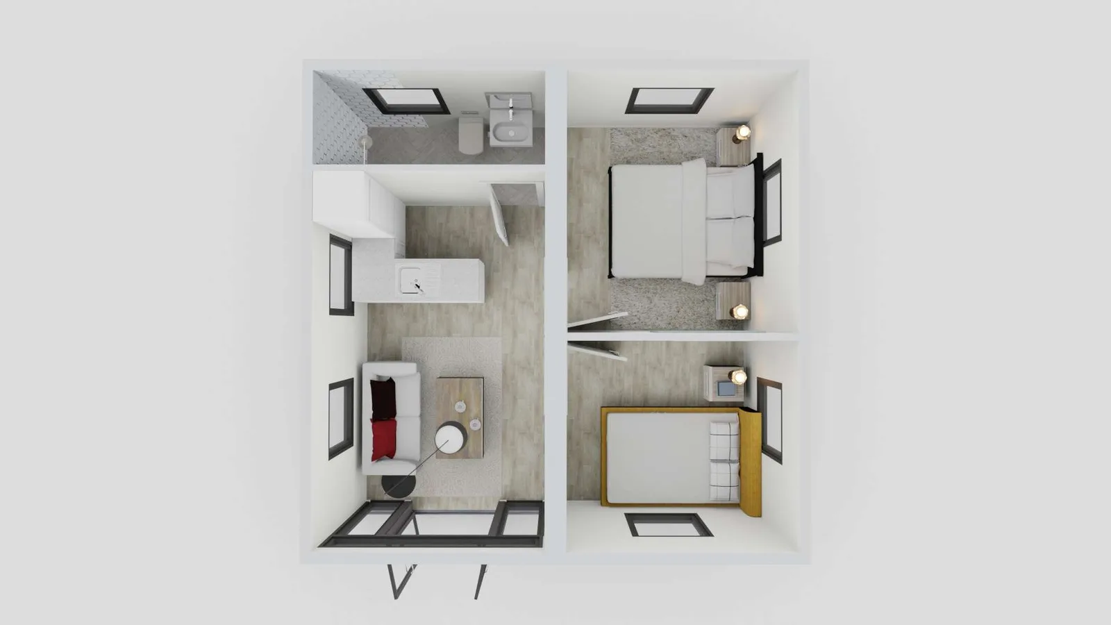 400 square feet ADU 2 bedroom