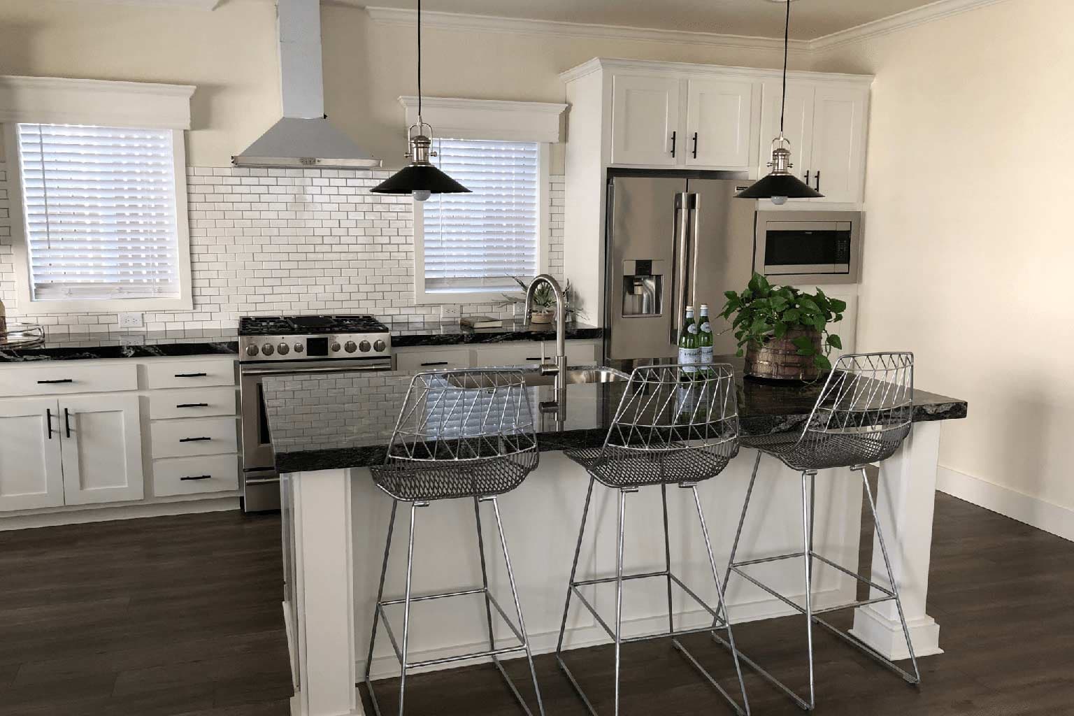Kitchen in manufactured home.