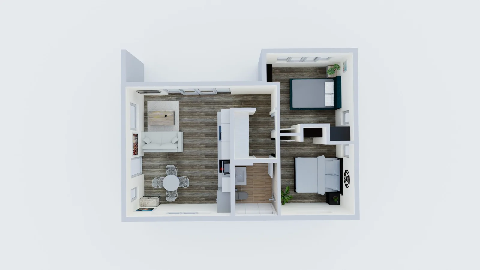 750 sf ADU floor plan