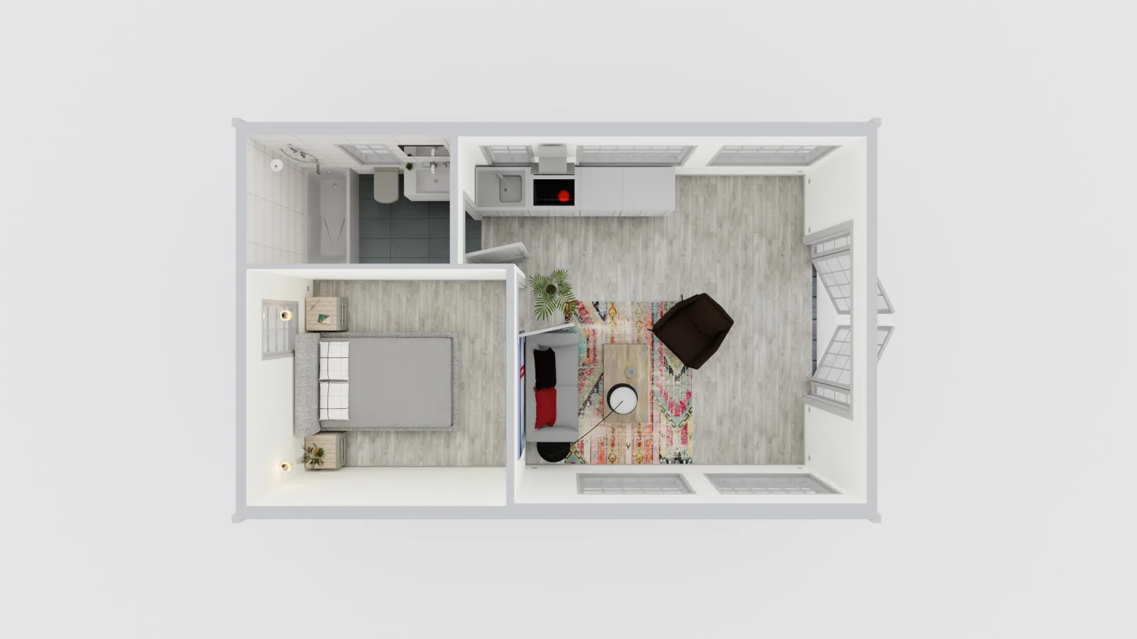 400 sq ft ADU floor plan