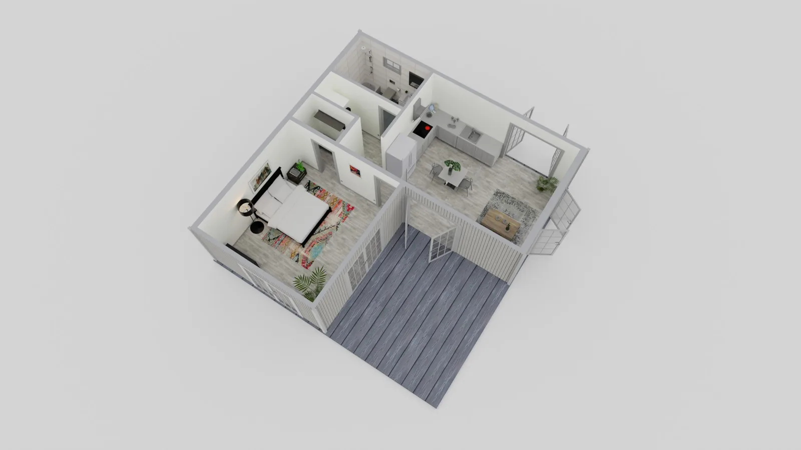 ADU floor plan, 600 sq ft