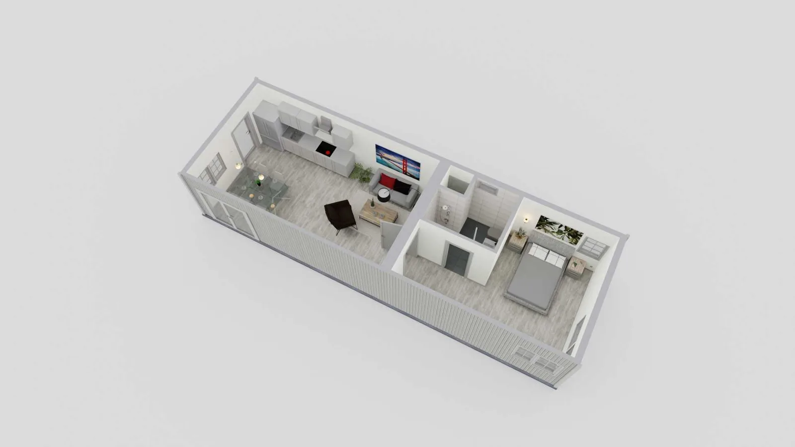 ADU plan for one bedroom unit by Inspired ADUs