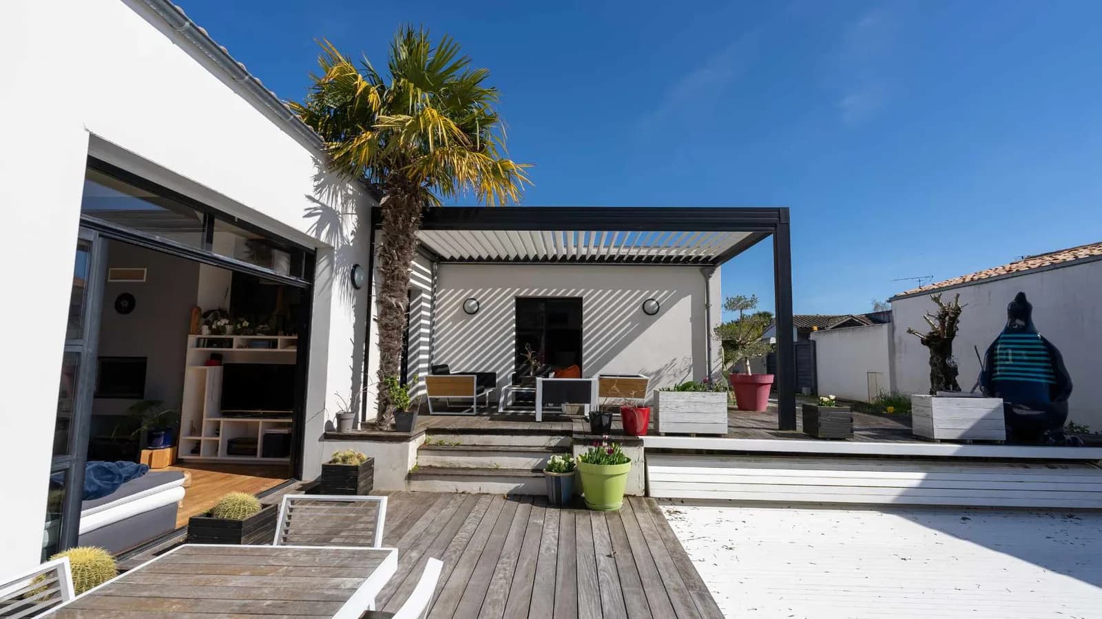 attached ADU with pergola