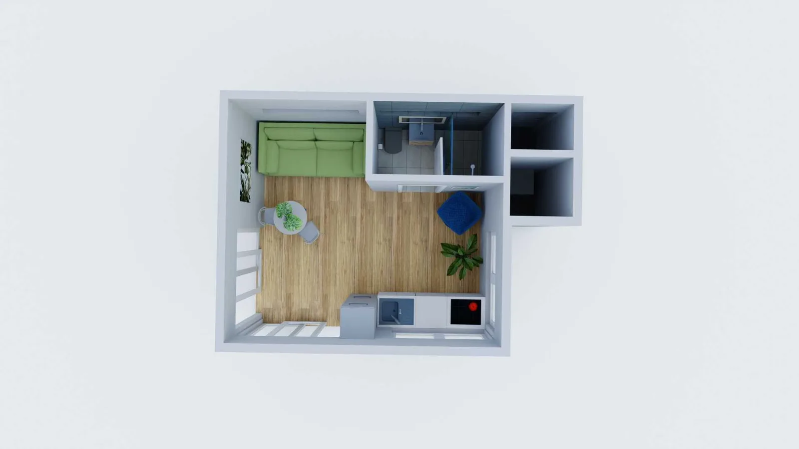 200 sq ft backyard ADU floor plan