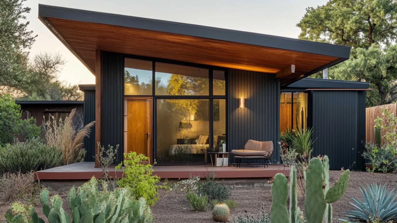Backyard ADU #5 in black with flat roof