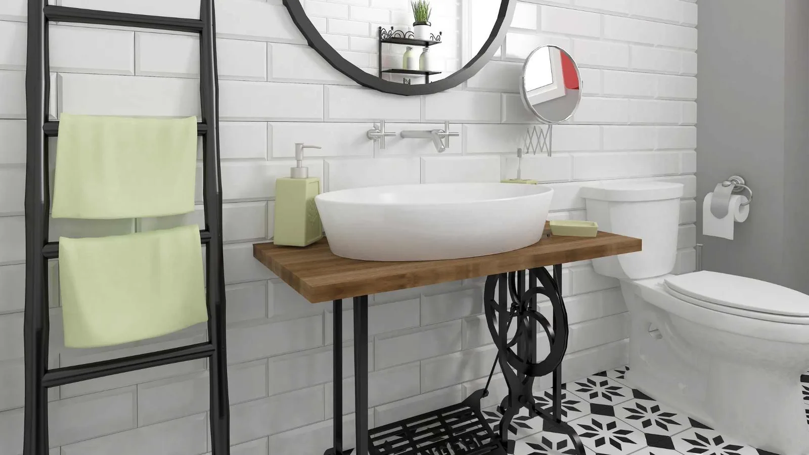 Curated bathroom accessories