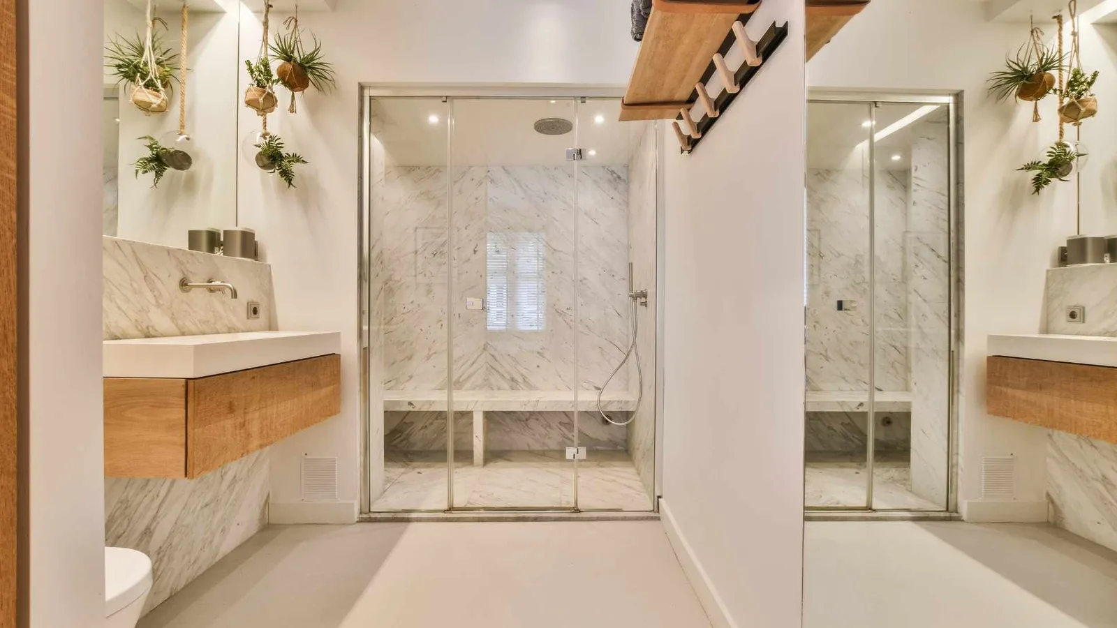 bathroom with big shower