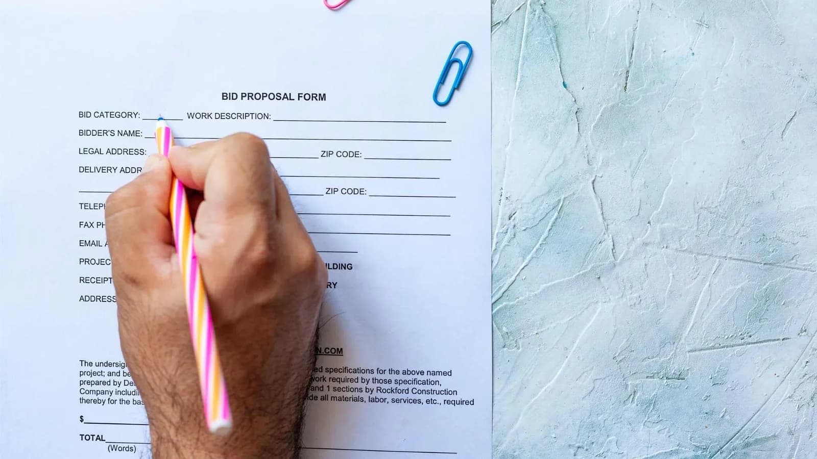 bid proposal form