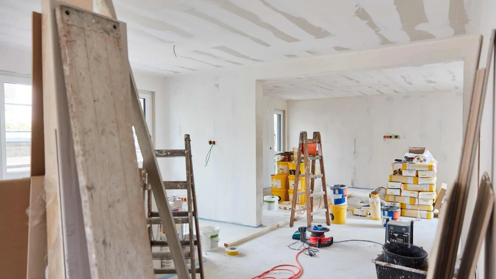 ADU construction milestone after drywall install