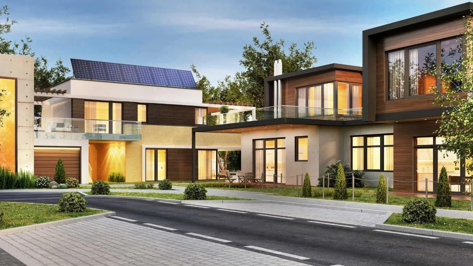 Contemporary cottage court with detached ADU homes