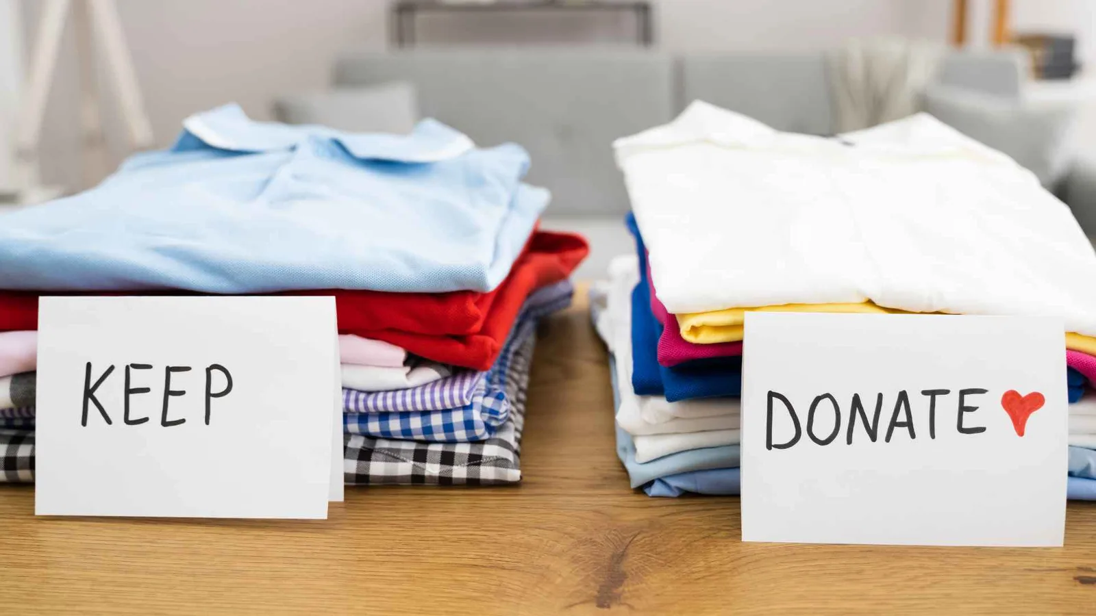 Donate or keep clutter when decluttering a small home