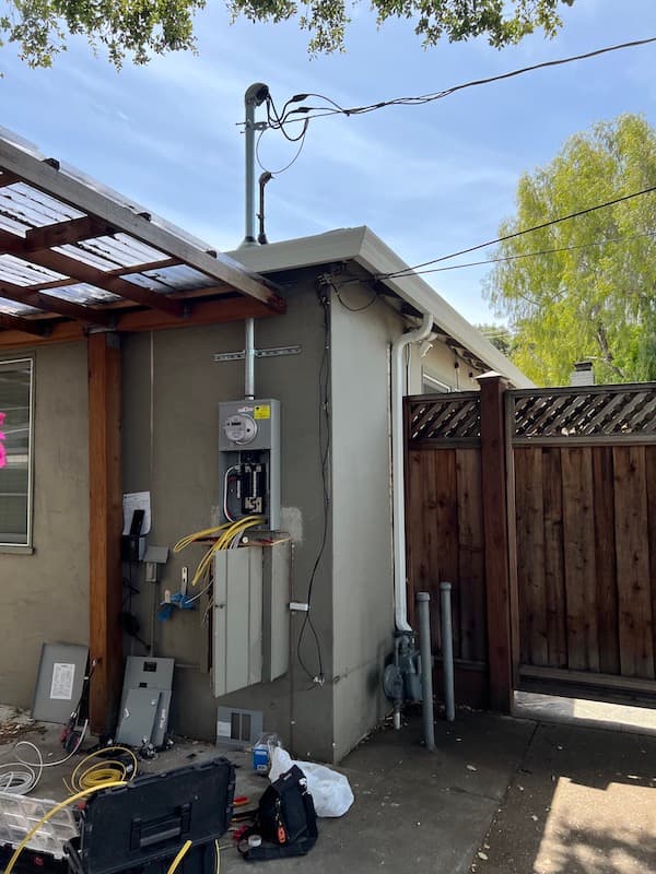 electrical panel upgrade in process