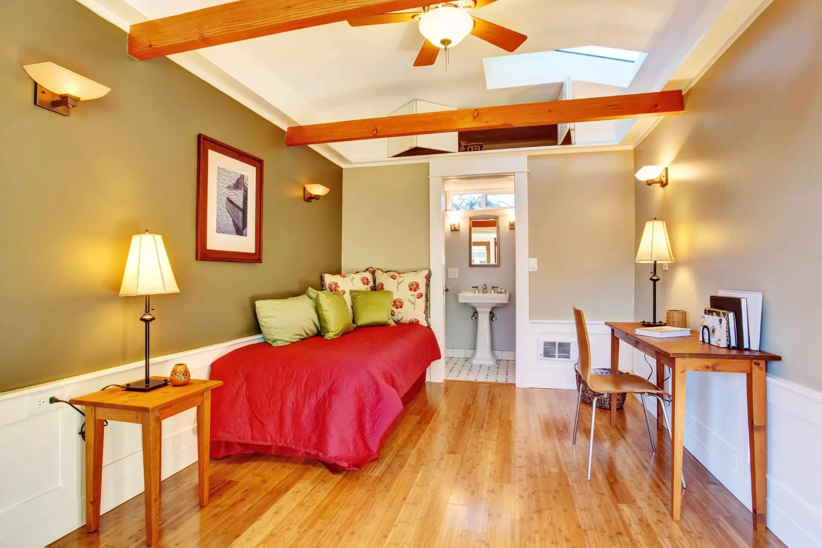 guest house - view towards small bathroom