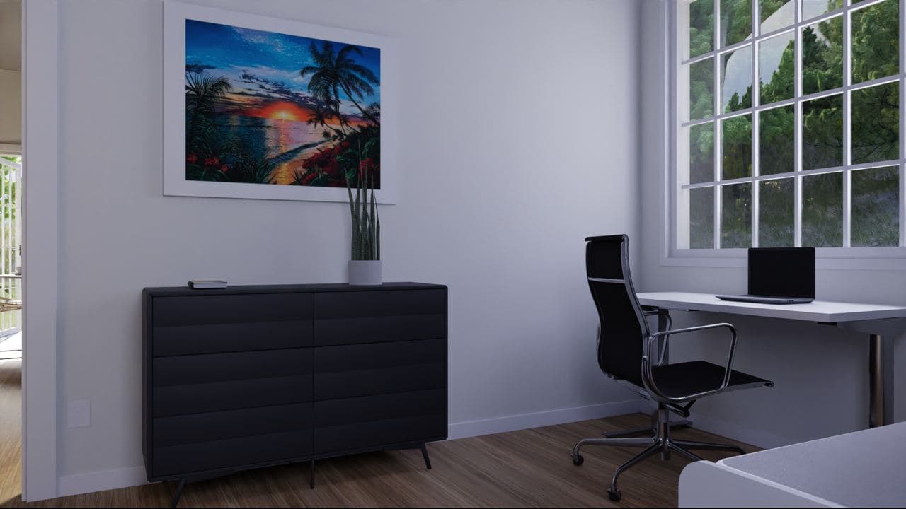 home office in 1000 sq ft ADU