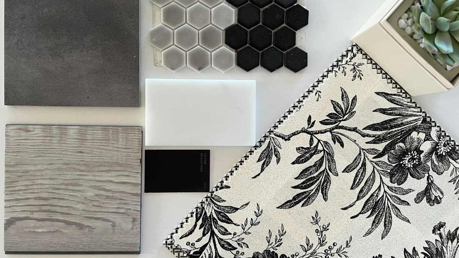 Home WiP interior design in black and white