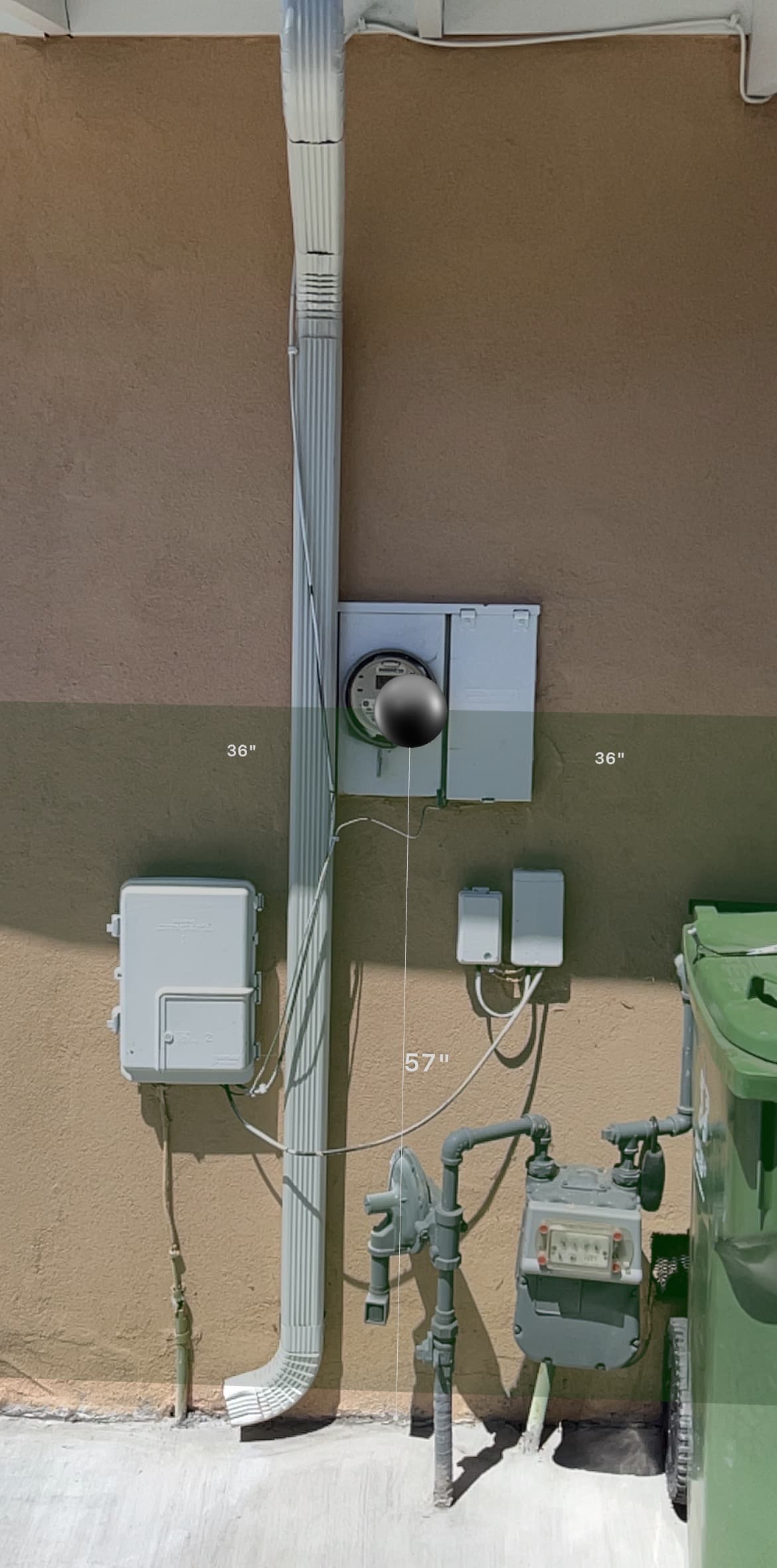 Homewip app shows gas meter too close