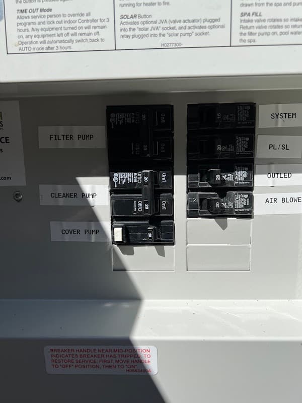 labeled breakers with spare