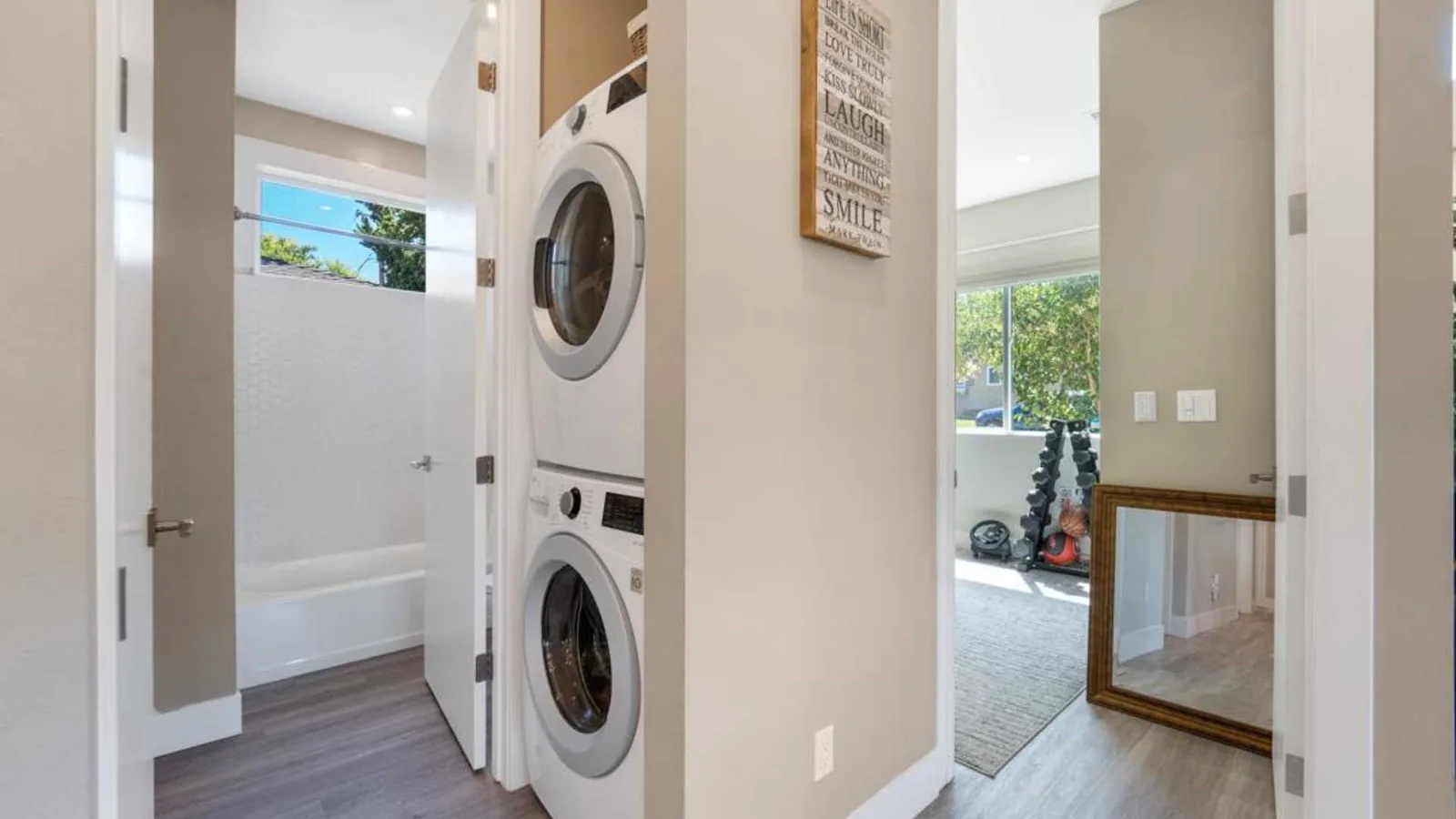 laundry in 1000 sq ft 3 bed 2 bath ADU