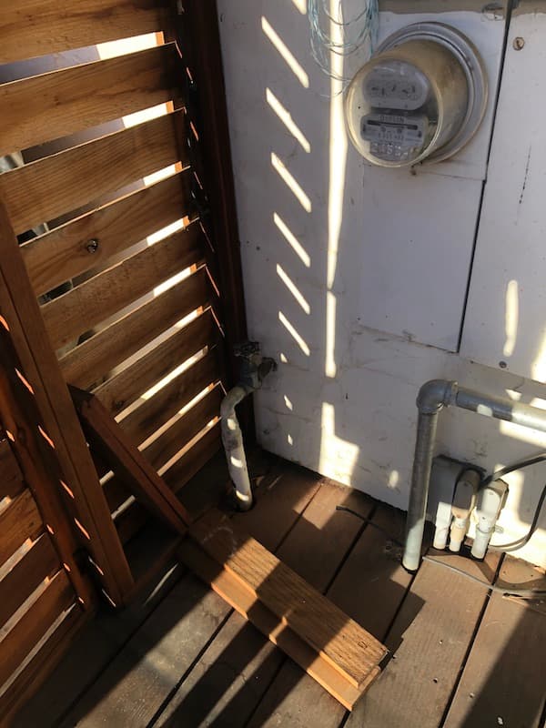 meter too close to water pipe