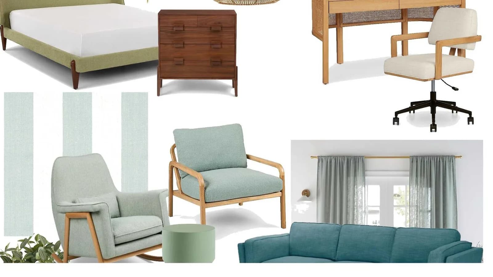 midcentury modern interior design for one bedroom ADU