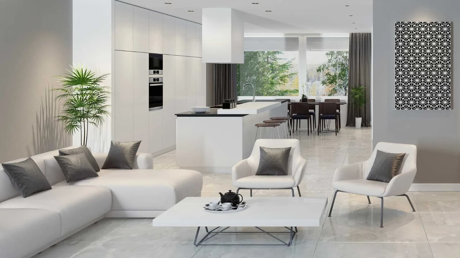 Minimalist style open floor living space