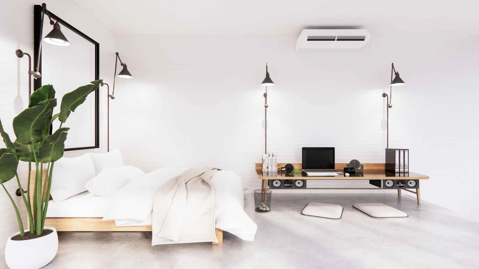 Mirrors used to brighten and enlarge a small space
