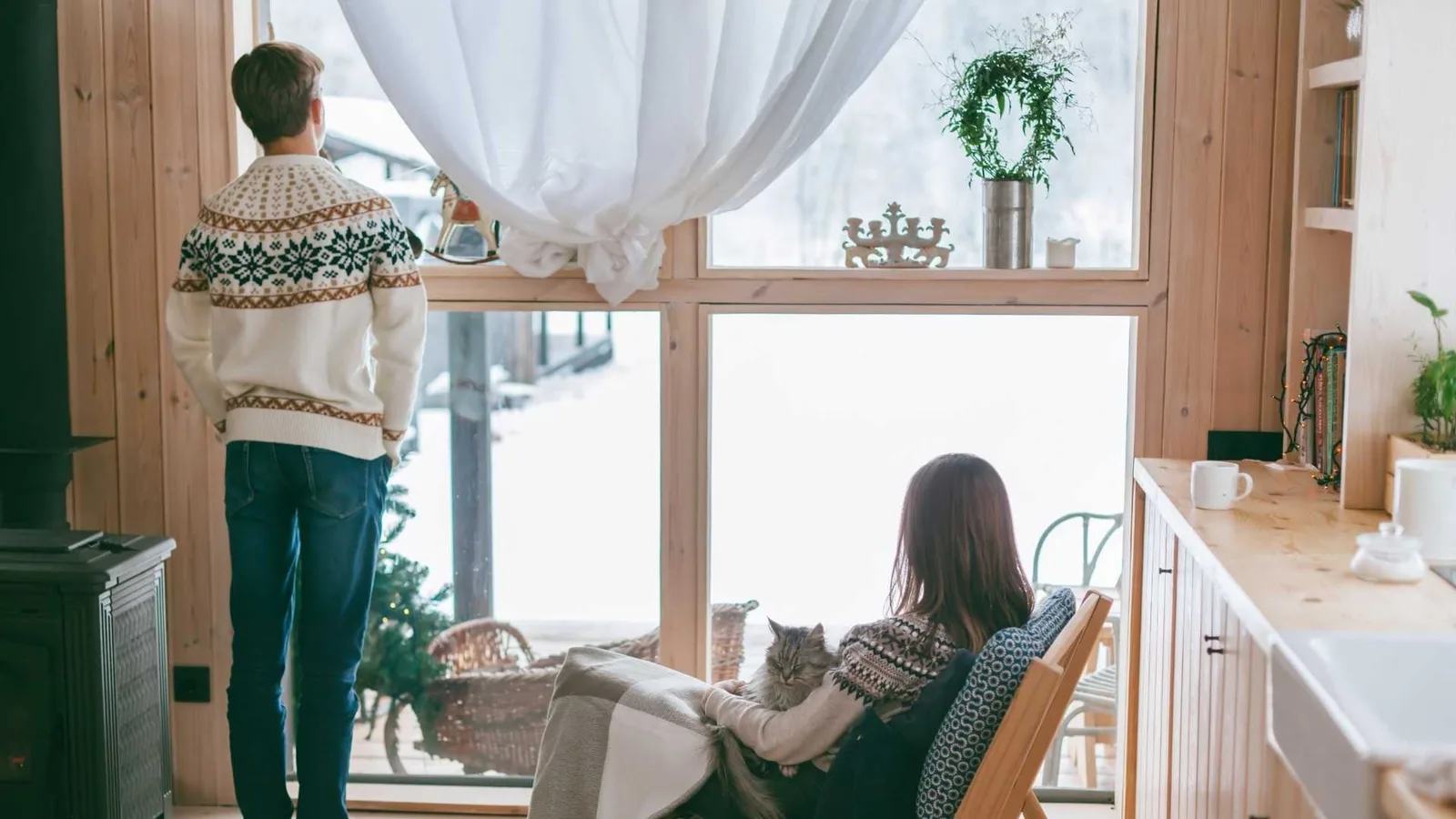 People in a cabin