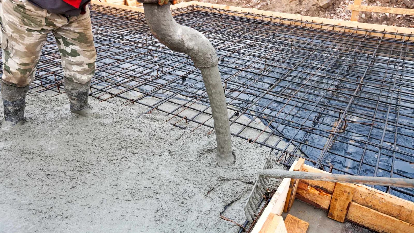 pouring concrete for foundation