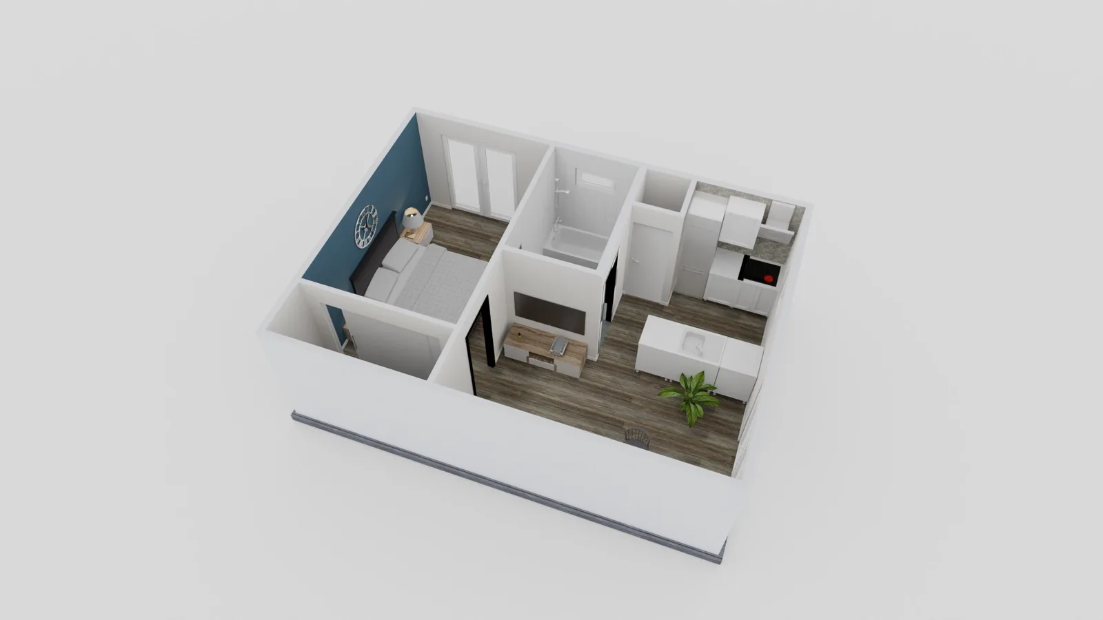 Preapproved ADU plan: 1 bedroom, 1 bath, 422 square feet