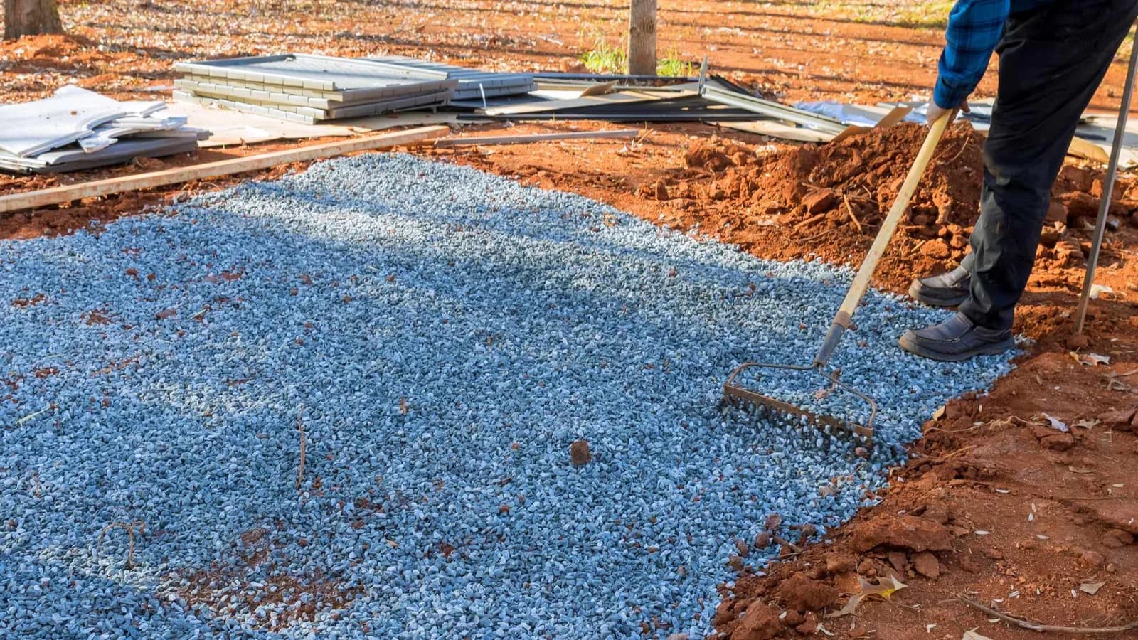 preparing gravel foundation