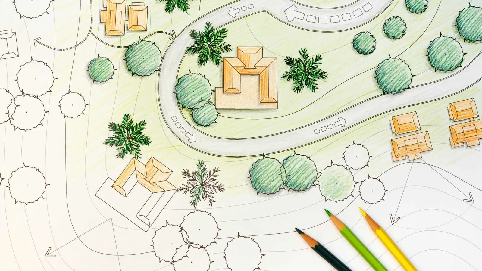 Site plan showing the layout of lots in a neighborhood