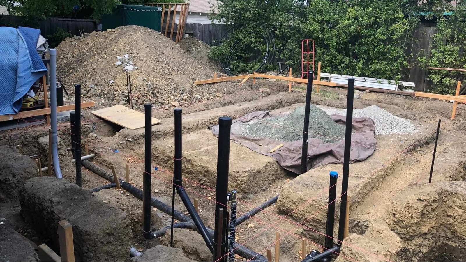 Trenching for foundation for studio ADU
