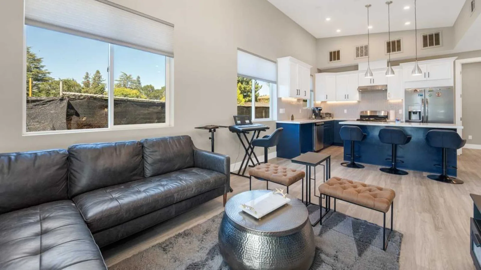 view from entry in 1000 sq ft 3 bed 2 bath ADU