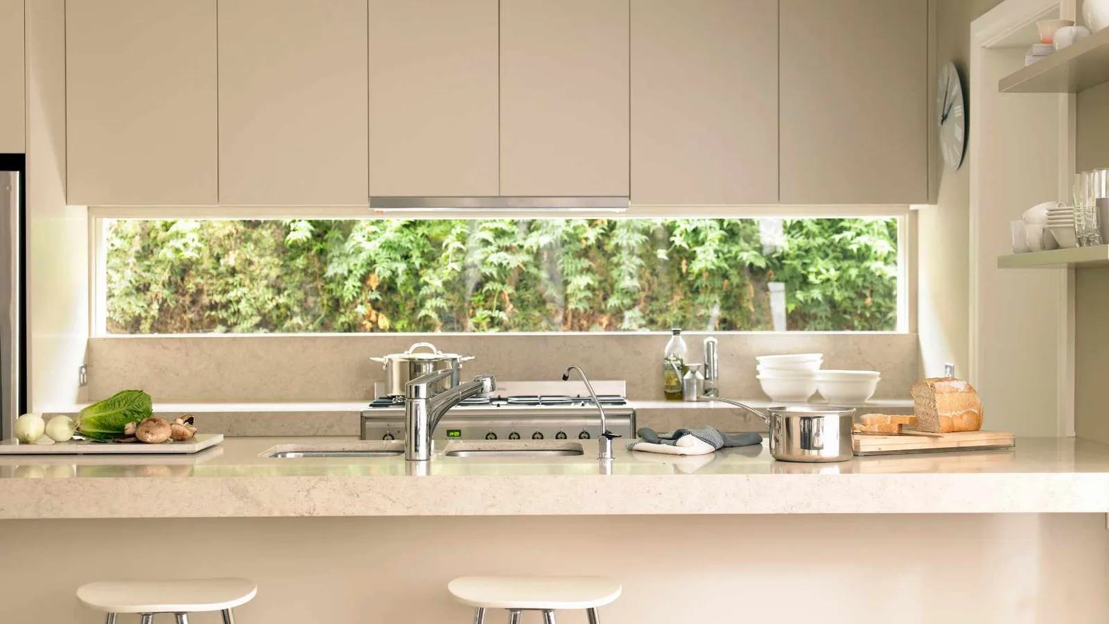 Bright window above the kitchen counter in an ADU